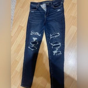 Blue skinny jeans super stretchy